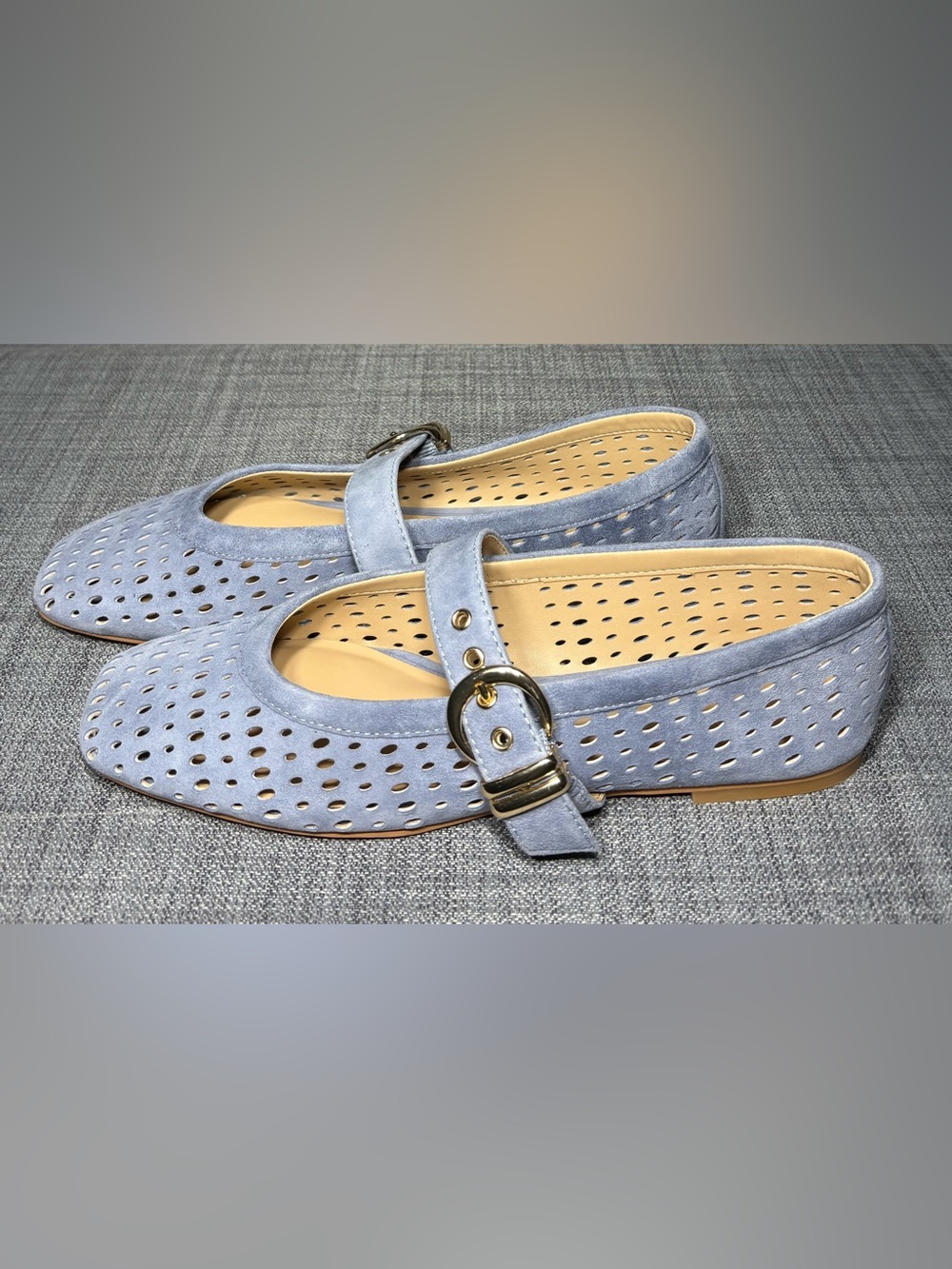 Dolce Vita Mikel Perforated Suede Ballet Flats Periwinkle Size 7 - Picture 4 of 7